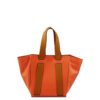 Orange + Camel | Small Structured Tote Bag